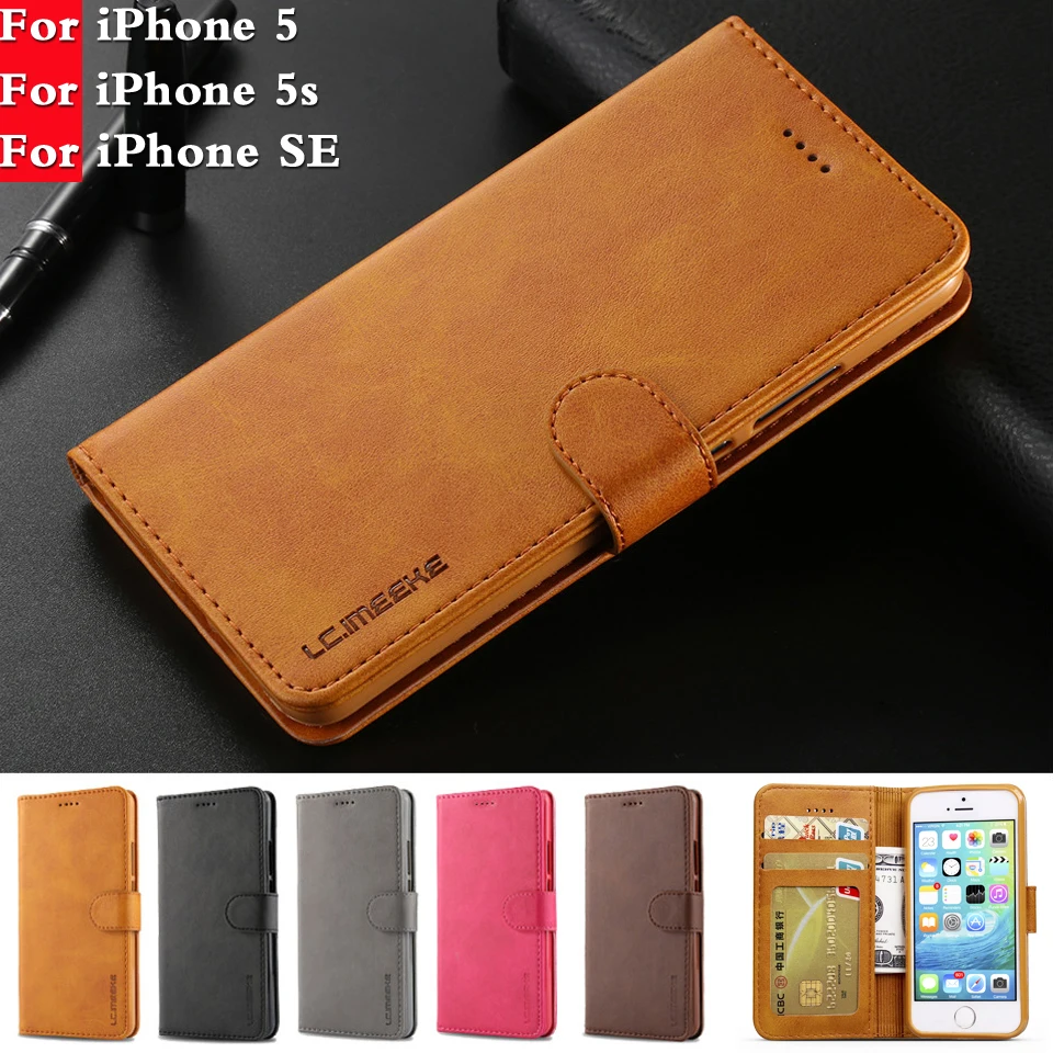 

For Funda iPhone 5s Case Luxury Wallet Case iPhone 5 Wallet Leather Flip Cover For Coque iPhone 5 Case iPhone 5 5s SE Cover Case