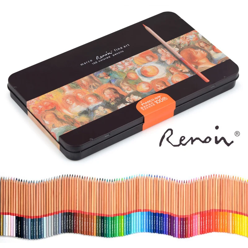 Online Renoir 48 72 100 120 aquarell und öl farbe bleistift für hand malerei und färbung spezialist für künstler Kunst versorgung farbe stift