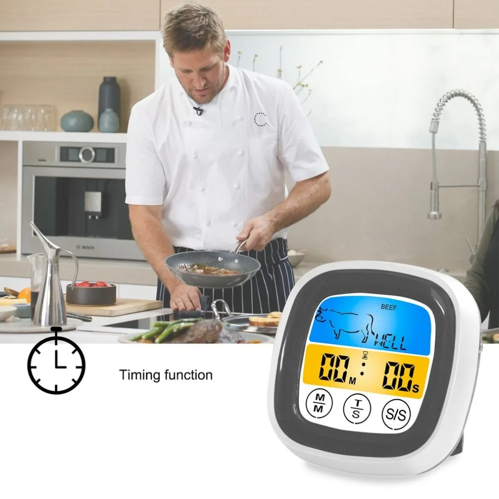 Food Cooking Wireless remotely BBQ Thermometer With Six Probes and Timer For Oven Meat Grill Free App Control Dropshipping