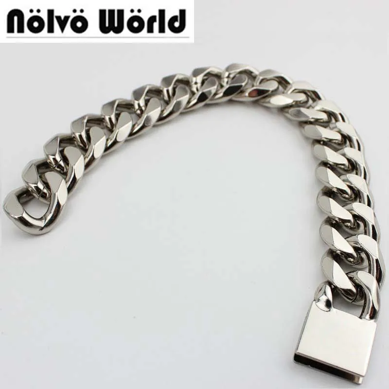 4pcs High quality 28X24mm Wide Aluminium Chain for hand bag purse adjuste Retro Antique Silver