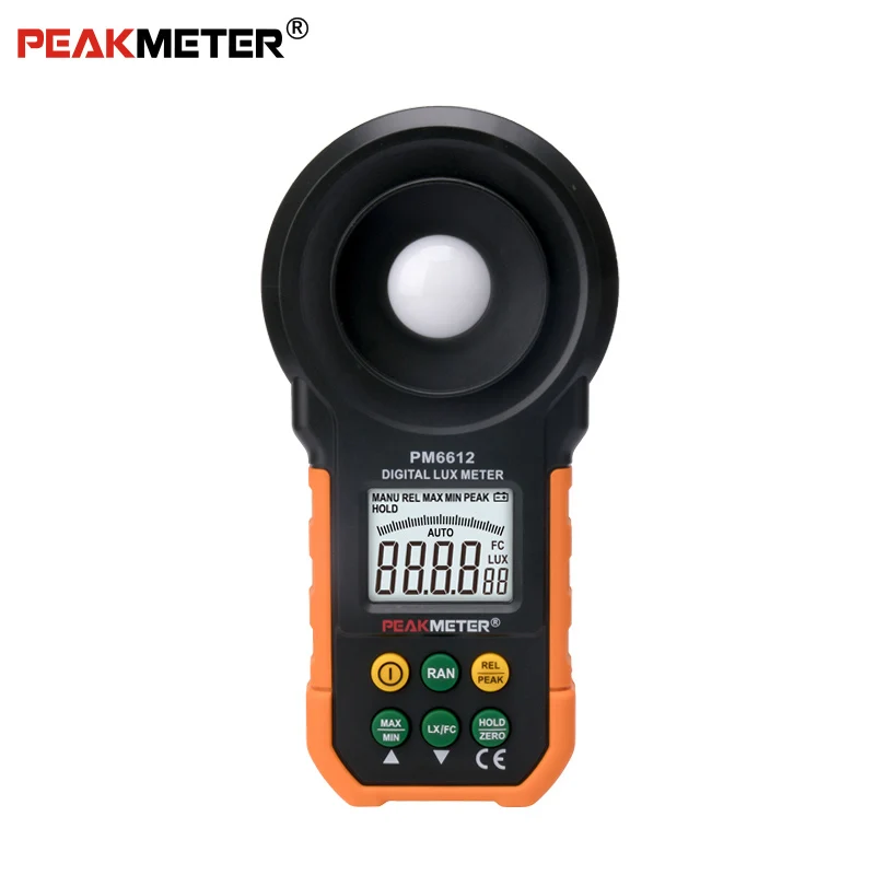 

Peakmeter MS6612 (0.01lux/0.01FC Resolution) Digital Lux Light Meter Lumenmeter Lux/FC Meters Luminometer