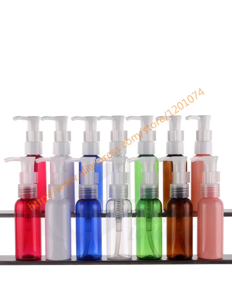 50ml pretty colors PET mini/samples bottle with plastic pump.lotion