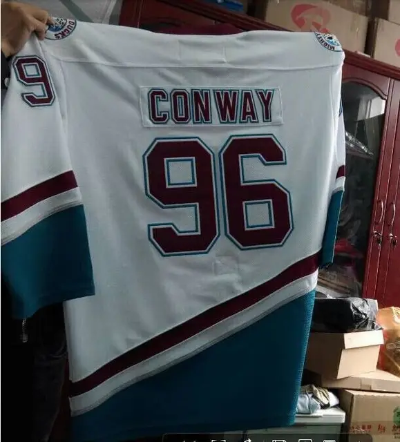 Ice Hockey Anaheim Mighty Ducks Jerseys 96 Charlie Conway Jersey White