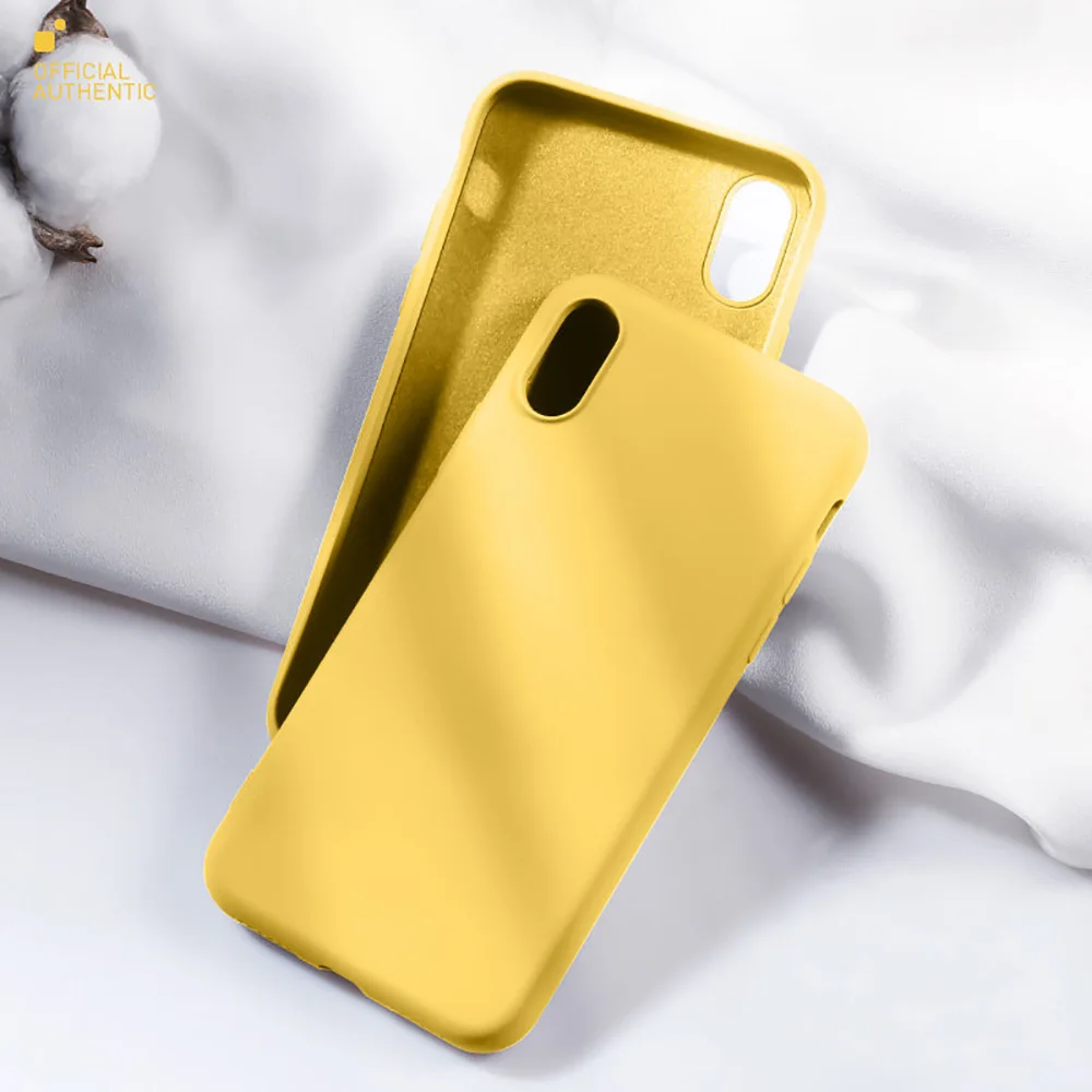 Силиконовый чехол для iPhone 7 8 Plus Xs Max Xr 11 Pro Max, Официальный чехол для iPhone X, для Apple iPhone 6 6s Plus - Цвет: Yellow