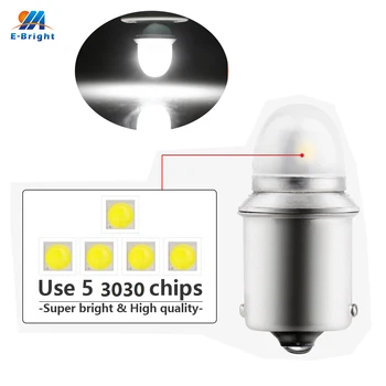 

YM E-Bright 50 PCS S25 1156 BA15S P21W BAU15S PY21W 1157 BAY15D P21/5W 3030 5 SMD LED White 12V DC Turn Signal Light Car Styling