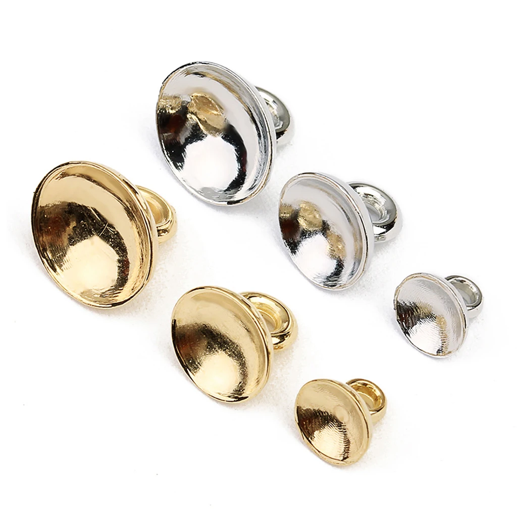 200 Pieces Plastic Half Round Bell Shape Beads Cap Pendant End Caps with Loop Jewelry Making Findings