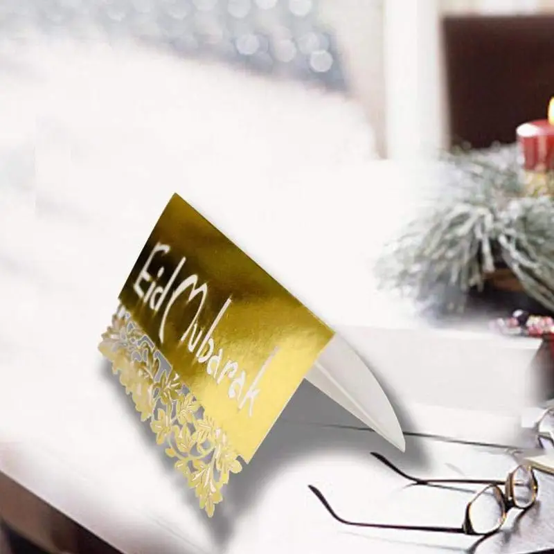  50pcs/set Eid Mubarak Hajj Mabrour Greeting Card Table Cards Muslim Ramadan Decoration Blessing Inv - 33007082532