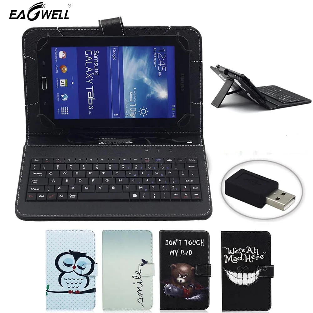 Universal 7 inch PU Leather font b Case b font Cover With USB font b Keyboard