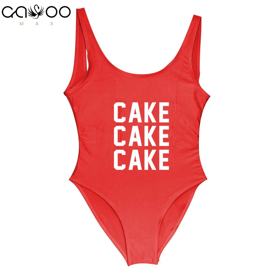 Cake Funny Letter 2018 bathing suit women Swimming Suit Girls' One