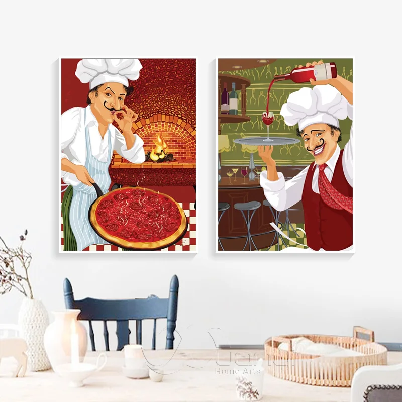 Картина на холсте Happy Chef Kitchen Cooker художественные принты декоративная модульная