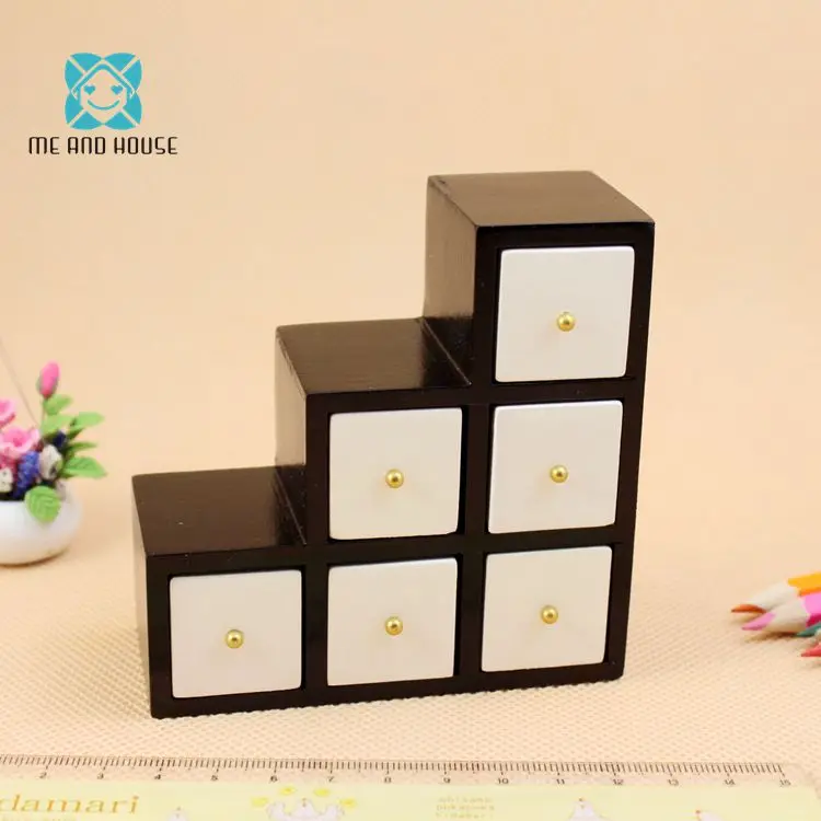 

Dollhouse Miniature Staircase Cabinet Doll House Wooden Furniture Multigrid Cabinet 1/12 Scale