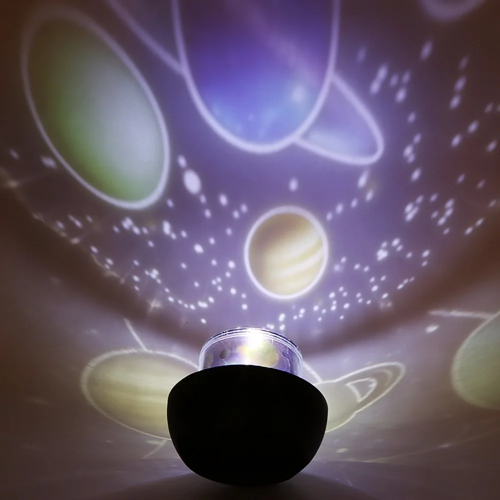 

HNGCHOIGE 133x127mm LED Starry Sky Earth Moon Rotating Projector Lamp Magic Colorful Night Light Multi-colored