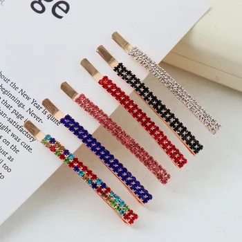 

2Pcs/Set New Barrettes Wedding Headdress Fashion Crystal Hairpins Colorful Shiny Rhinestones Hair Clips Hair Styling Tools