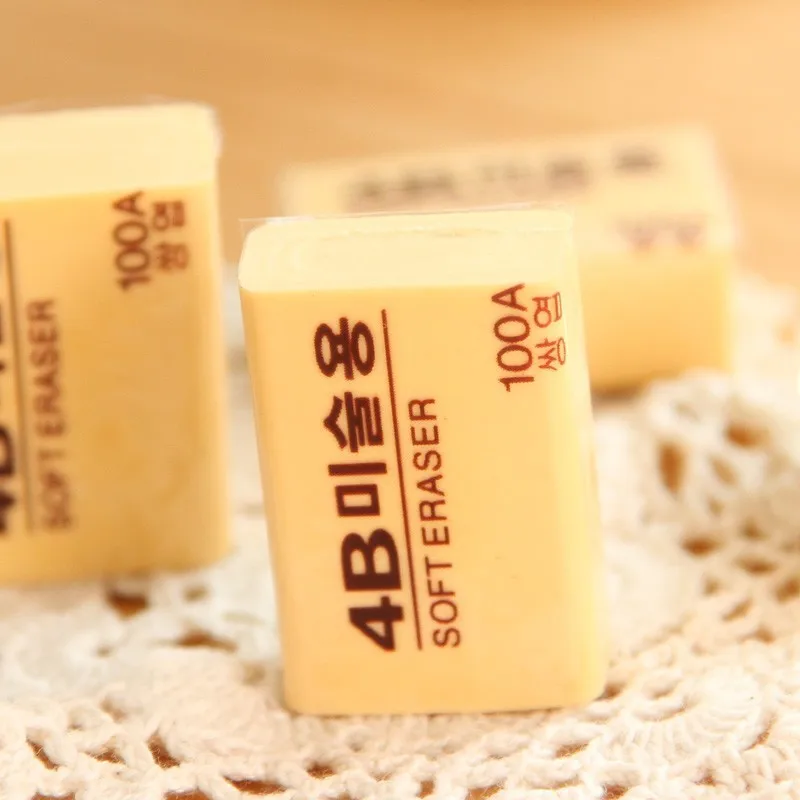 10 pcs/lot New Korean 4B pencil rubber eraser Cute Drawing Partner