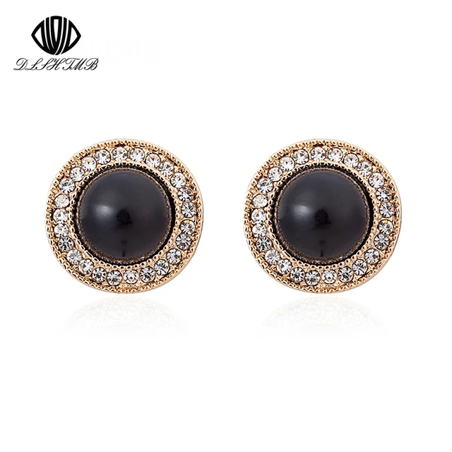 2017 Newest Black Pearl Earrings For Women Crystal Gold Earring 2017 Newest Black Pearl Earrings For Women Crystal Gold Earring Studs Brincos Fashion Jewelry Penntes