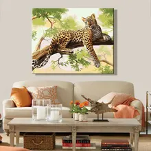 Краска от numbes художественная живопись по номерам произведение искусства леопард лев тигр животное спальня гостиная декоративные Висячие картины