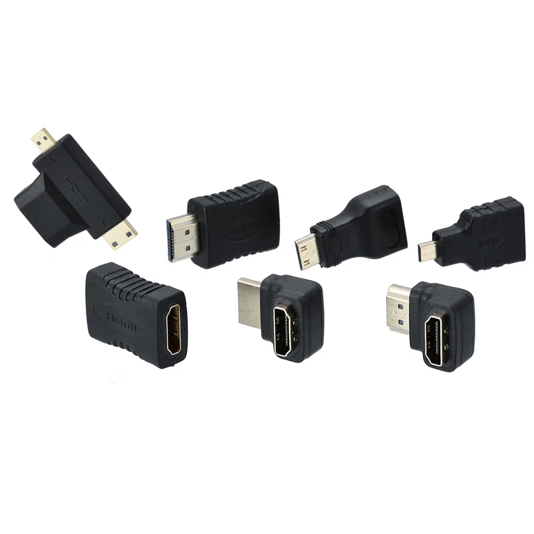 7 шт. 2 в 1 HDMI адаптер Комплект Высокое качество HDMI мини микро адаптер удлинитель Конвертер Разъем наборы для HDTV