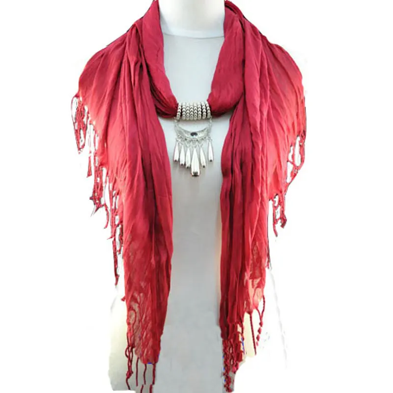 

Wholesale Triangle Jewelry Pendant Scarf, 12 colors available, Free Shipping, NL-1523