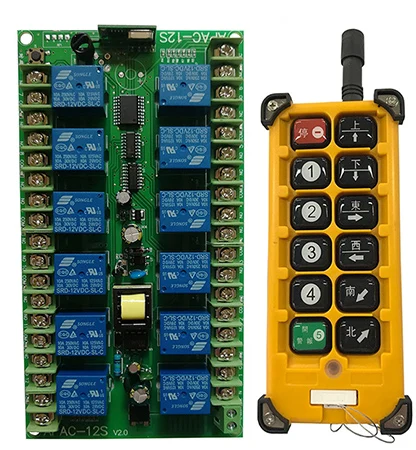 3000 м AC220V 12CH канал 12CH радио Управление; RF Беспроводной дистанционного Управление мостовой кран Системы приемник+ передатчик - Цвет: Синий