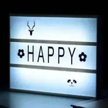 DHL A4 DIY аккумуляторная Батарея питание LED Cinema light box 180 шт. буквы включены для украшения дома