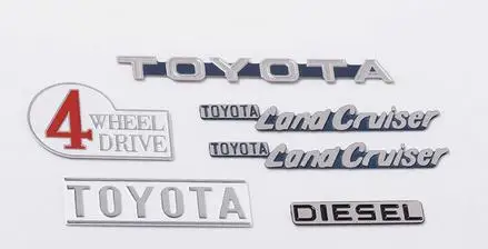 

1/10 Tamiya RC8WD TOYOTA Hilux metal badge Land cruiser car shell Emblem logos/stickers Set for LC80 LC70 Cruiser Body TF2