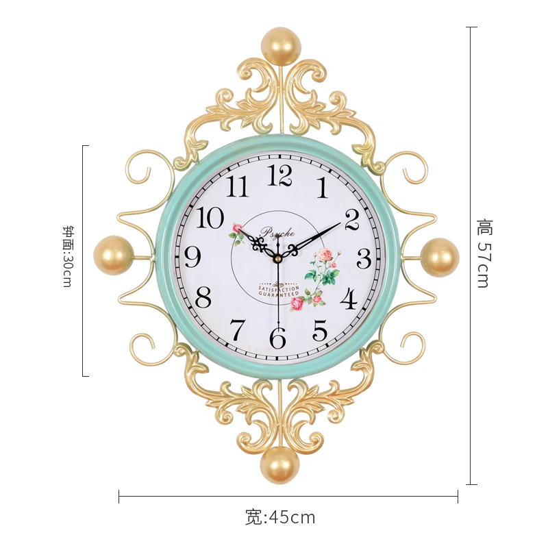 Floral Handmade Wrought Wall Clock C-45X57cm  