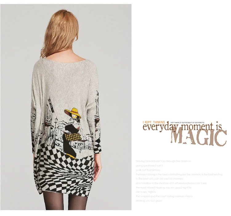 Autumn new European and American women fat mm large size sweater loose was large size printed pullover women (6)