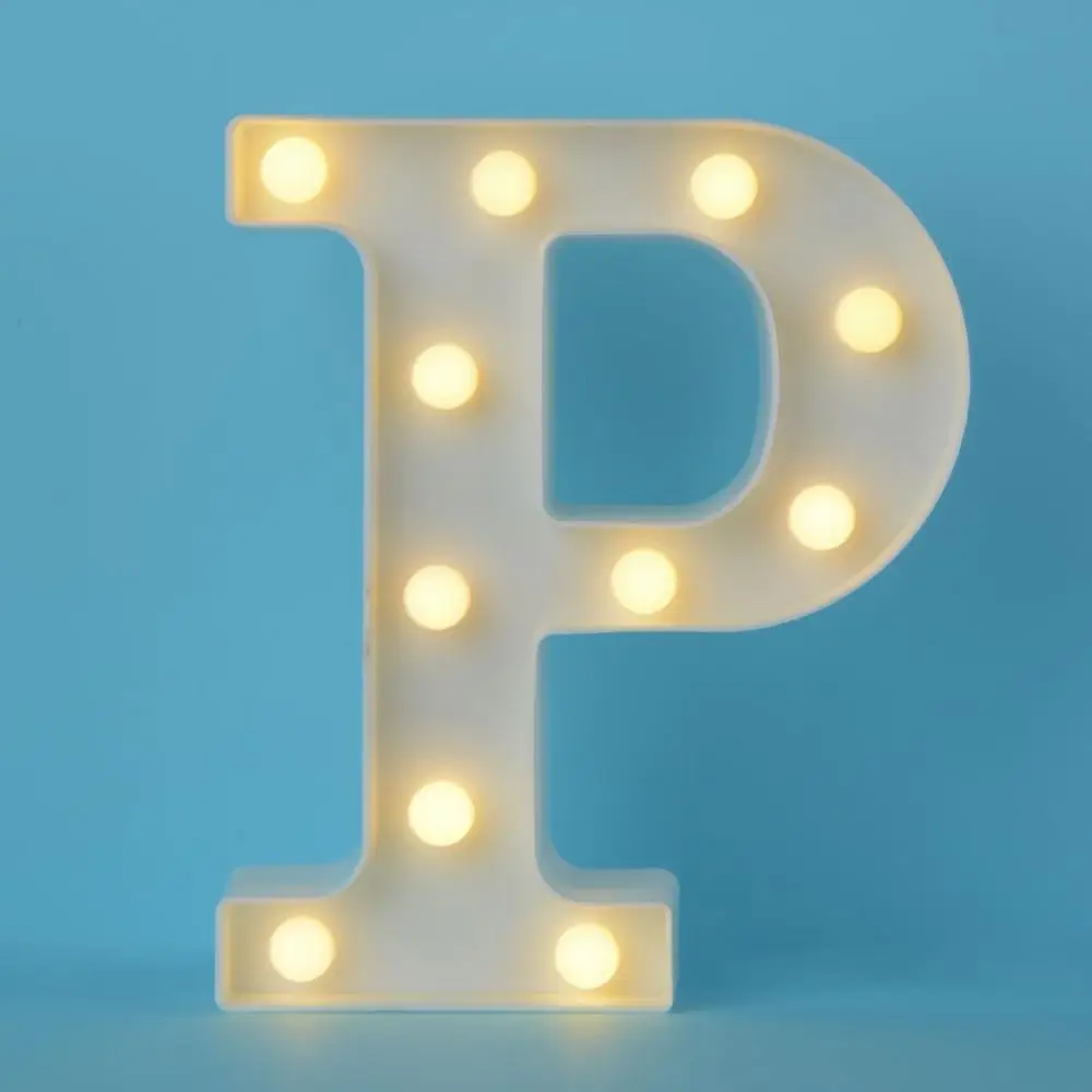 Теплый светильник с буквами «сделай сам» светодиодный светильник для праздника буквенные буквы A-Z символ сердца пластиковый светодиодный светильник s спальня Свадебная вечеринка фестиваль Декор - Цвет: P