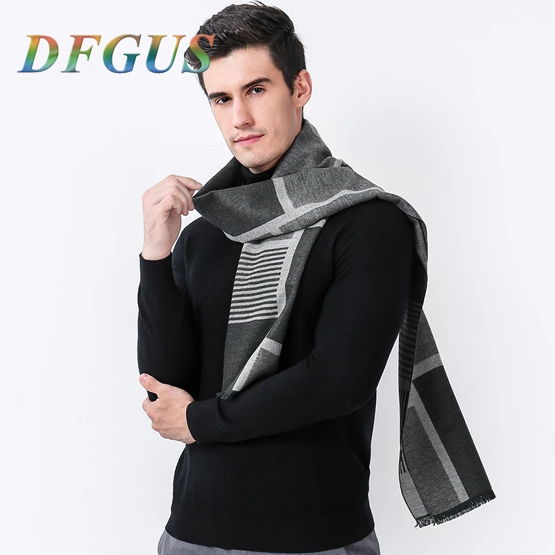 Men's Winter Scarf Cashmere Scarf Luxury Brand High Quality Warm