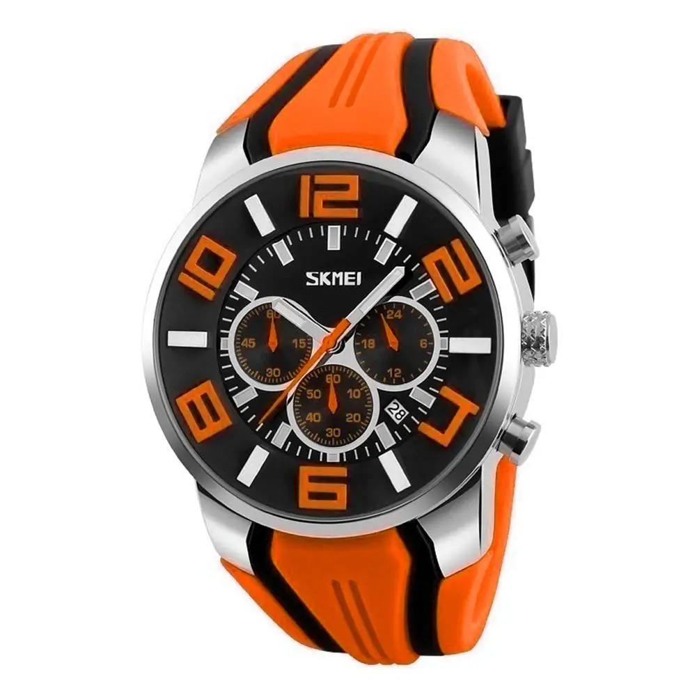 relogio masculino хронограф дат мужские спортивные наручные часы водонепроницаемый силиконовый ремешок Кварцевые часы деловые наручные часы