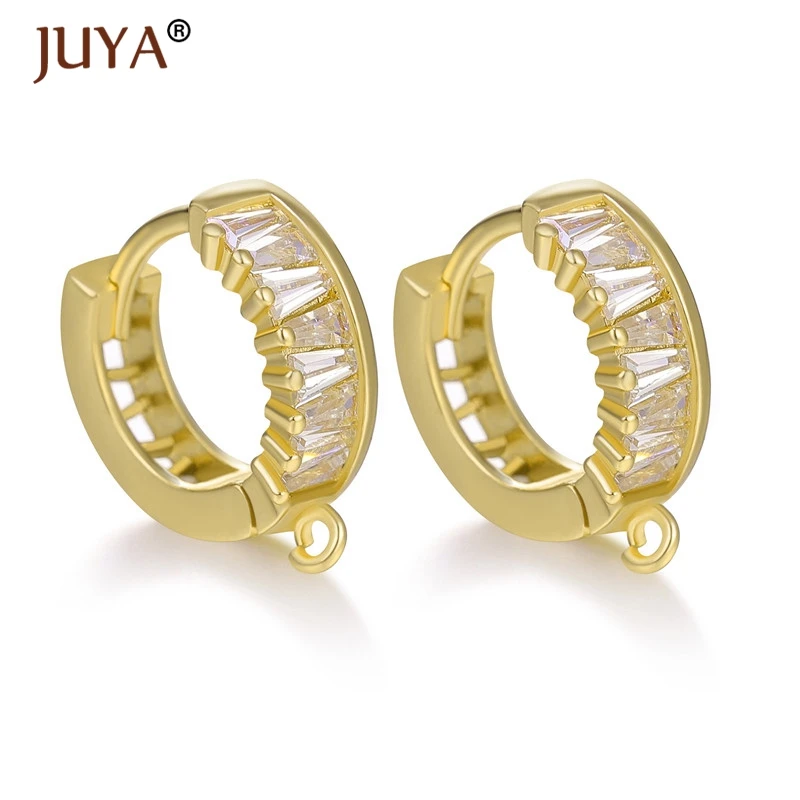 

DIY Earring Findings Earrings Clasps Hooks Fittings Handmade Jewelry Making Accessories Luxury Zircon Hook Earwire Jewelry