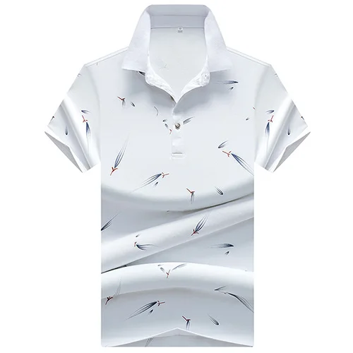 white Поло de qualite superieure hauts et shirts Hommes Daffaires hommes marques polo 3D broderie с отложным воротником col hommes polo - Цвет: white