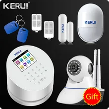 KERUI W2 WiFi GSM Сигнализация PSTN RFID домашняя охранная сигнализация TFT цветной ЖК-дисплей ISO приложение для Android дистанционное управление дверь открытая