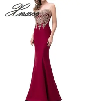 

Mermaid New Blue Long Dress 2020 Formal Party Evening Gown With Appliques