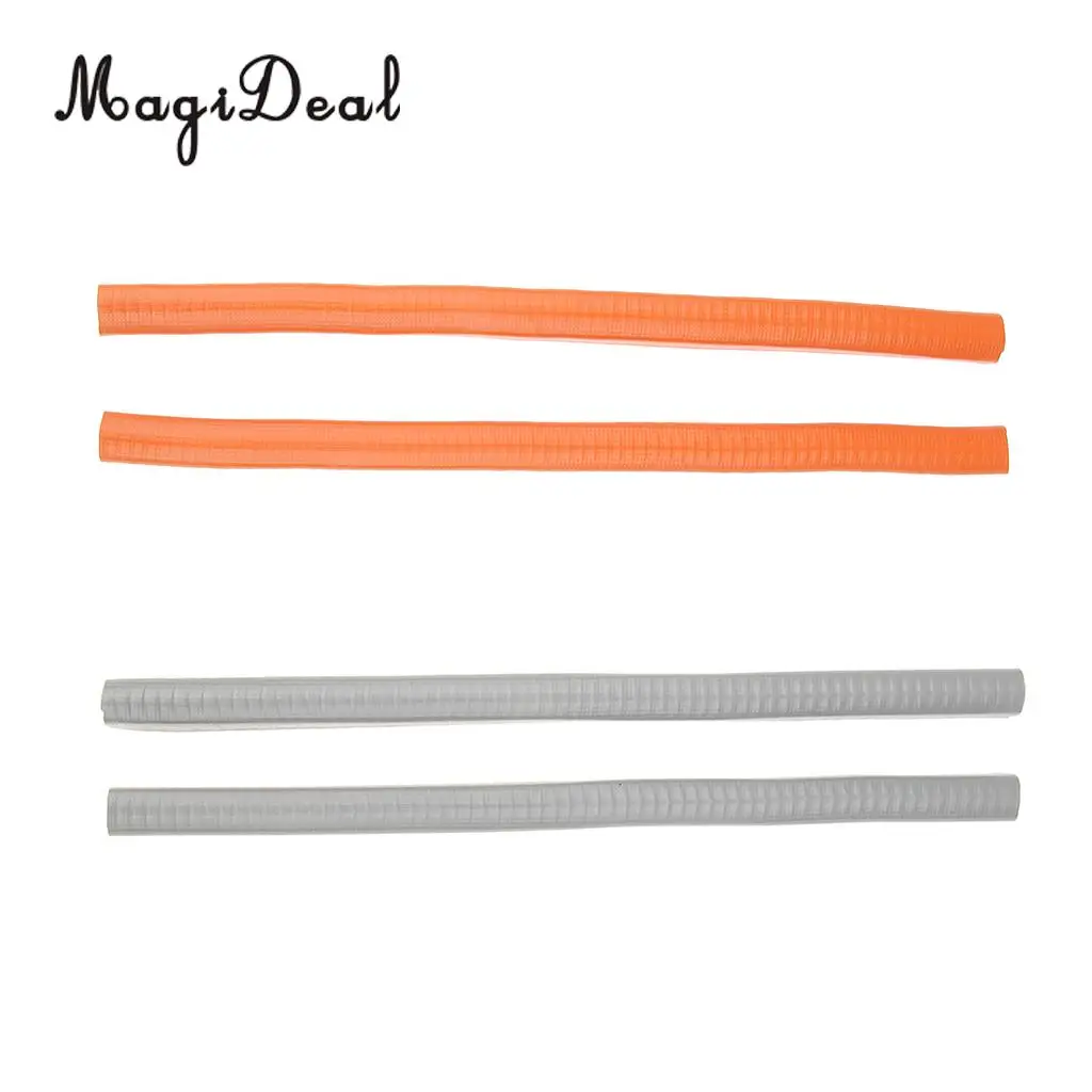 2pcs Rubber Skateboard Deck Protection Strip Nose Tail Edge Guard Orange