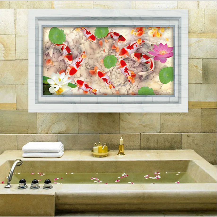 Latest 3 Different Creative Colorful Fish Lotus 3D Floor