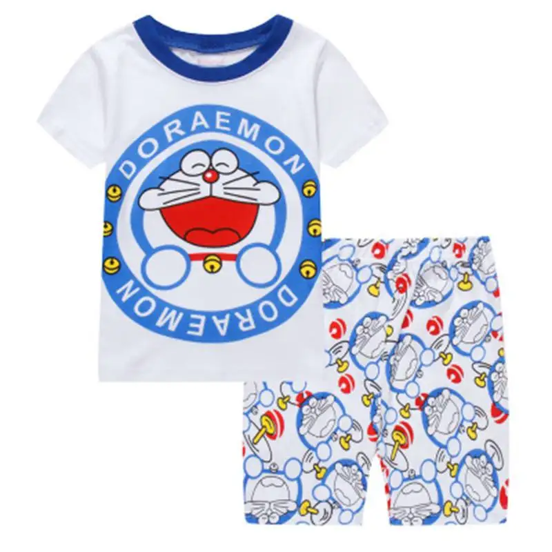 Новые хлопковые детские пижамы Siut маленьких Пижама для мальчиков для маленьких девочек пижамы мультфильм детские короткий рукав Pijamas Костюмы спортивные SS008