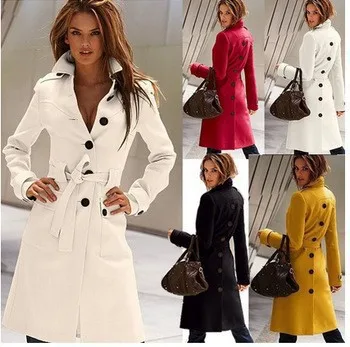 

New Arrival 2019 Fashion Solid Slim Sibfle Breasted Female Coats Autumn/Winter Hot Women Coat 4 color Plus Size S M L XL
