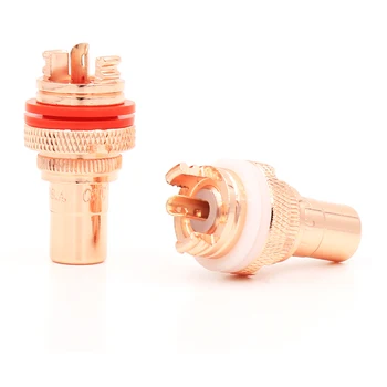 

8pcs high quality CMC red copper plated RCA Socket audio rca jack RCA terminals Amplifier Copper RCA socket Plug