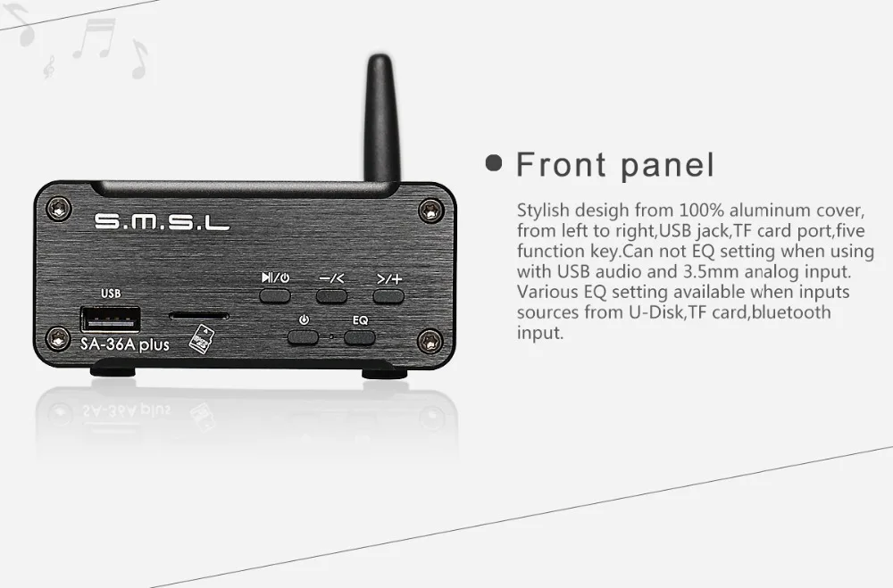 SMSL SA-36A Plus 30 Вт TPA3118 Bluetooth AUX HIfi аудио цифровой усилитель класса D усилитель мощности