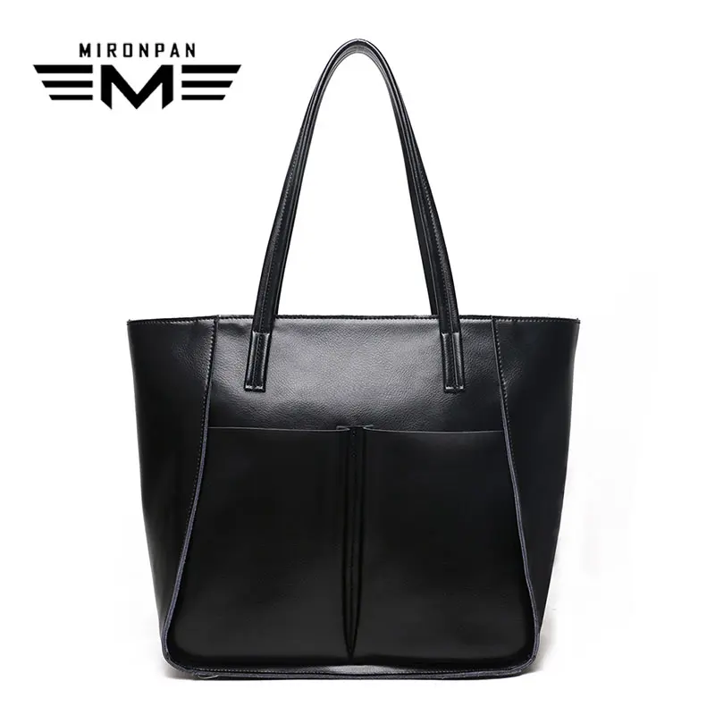 

MIRONPAN 2018 Fashion Handbag Women Original Genuine Leather Zipper Shoulder Totes Women High-capacity Shopping Soft Handbag