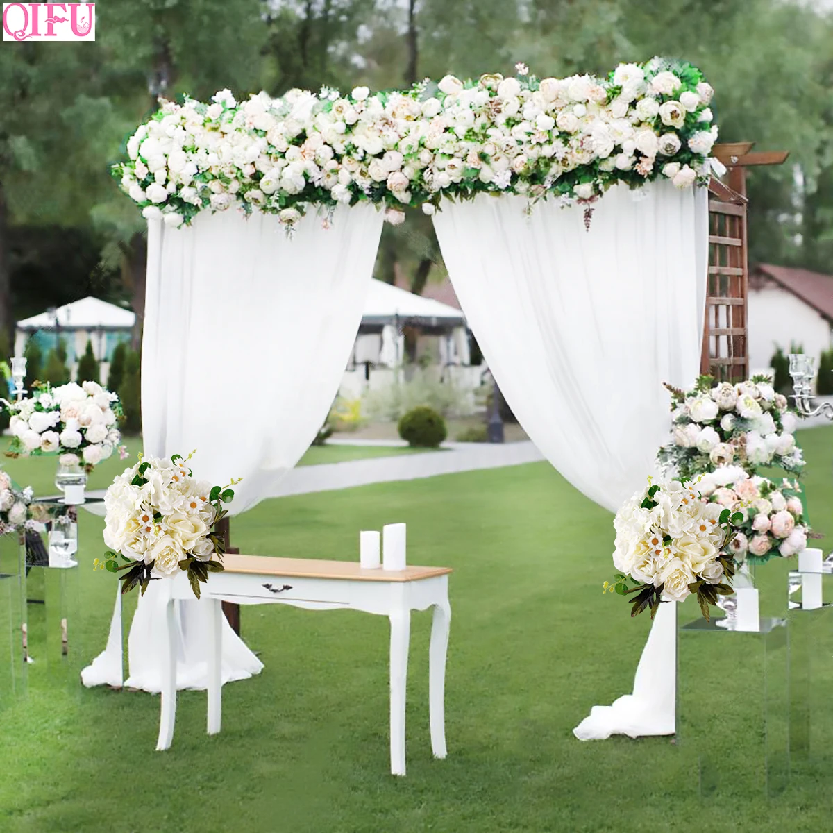 

Diy Artificial Flower For Wedding Decoration Artificial Flower Row Home Garland Decor Fake Flowers Bouquets Wedding Accessories