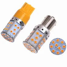 

2PC CANBUS PY21W 1156 BA15S T20 7440 35 SMD 3030 LED 18W Auto Rear Turn Signal Lights Stop Lights amber