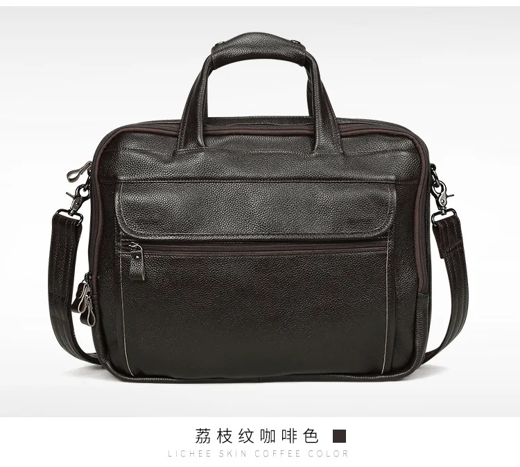 Мужской портфель из натуральной кожи, S663-40, мужская сумка на одно плечо, сумка через плечо, 15 дюймов, сумка для ноутбука