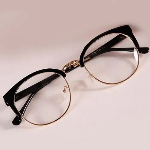 Модные очки прозрачные, оправа для Для женщин Винтаж Clear frame круглые очки женские Пластик прозрачный оправы для очков