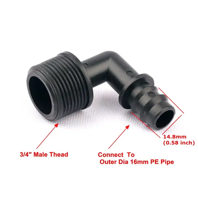 6 Stucke 3 4 Zoll Stecker Zu 16 Pe Schlauch Barbed Stecker Garten Schlauch Gewinde Ellenbogen Gewachshaus Tropf Bewasserung System Fitting In Garten Wasser Anschlusse Aus Heim Und Garten Bei Aliexpress Com Alibaba Gruppe