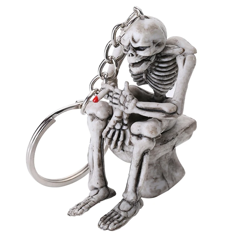 

1Piece Fashion Creative Purse Bag Rubber Toilet Skulls KeyChain Keyring Gift Key Chain Auto Car Key Rings Key Fob Decoration