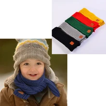 1 предмет; Лидер продаж; модный детский зимний однотонный шарф для мальчиков и девочек; теплые шарфы; вязаные шерстяные аксессуары для шеи