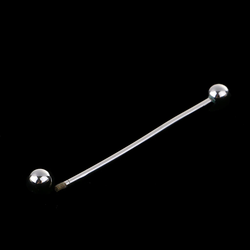 2 Pieces Skinny Pin Round Barbell Collar Tie Clip Clasp Bar Necktie Tie Pin Stick Brooch Ball Screw On End