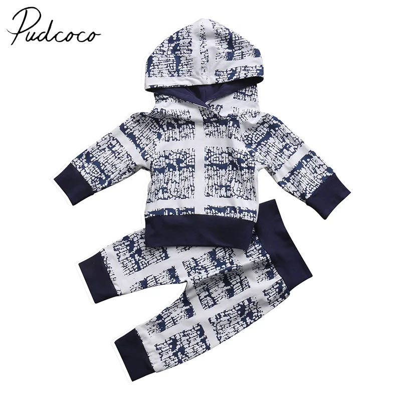 PUDCOCO Brand Cotton Blend Newborn Baby Clothes Boy Girls Infant Clothes Hooded T shirt Tops
